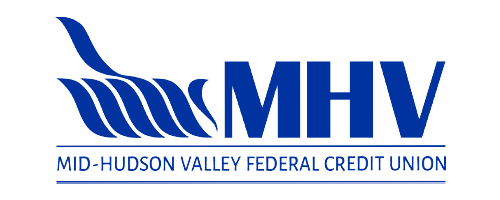 Mid-Hudson Valley Federal Credit Union MHV logo in blue
